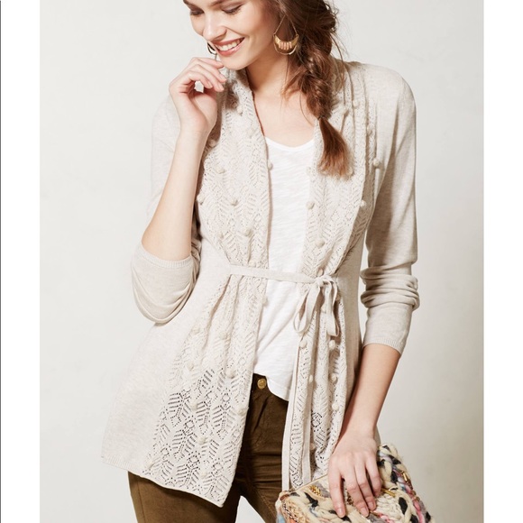 anthropologie knitted and knotted cardigan